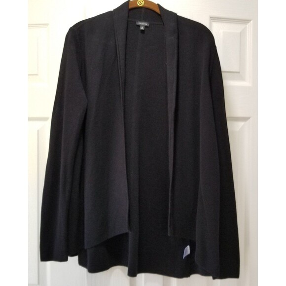 talbots sweater black wrap cotton blend size med cardigan - Picture 1 of 11